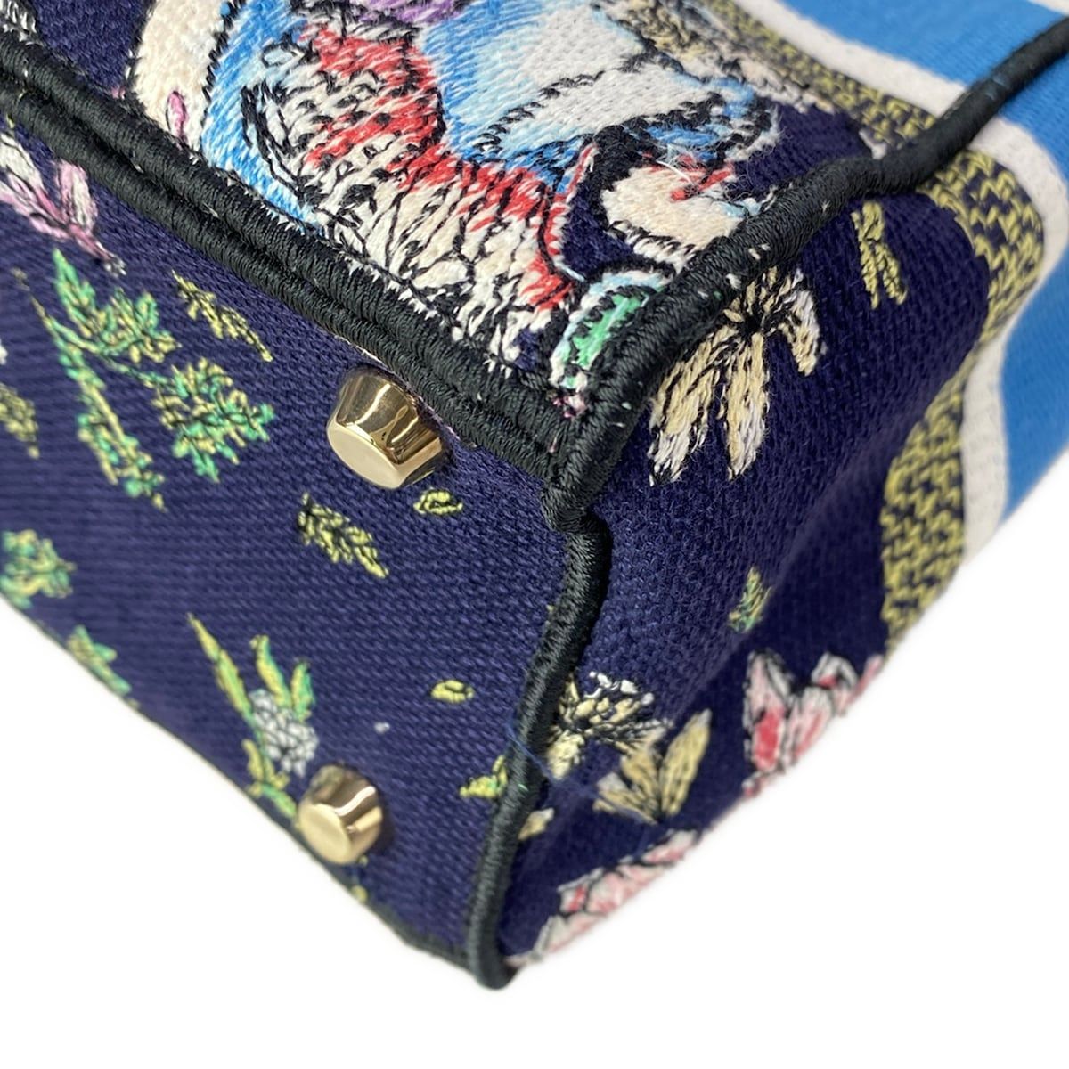 Dior Handbag Light Midi Dark Navy Blue Multi — view 7