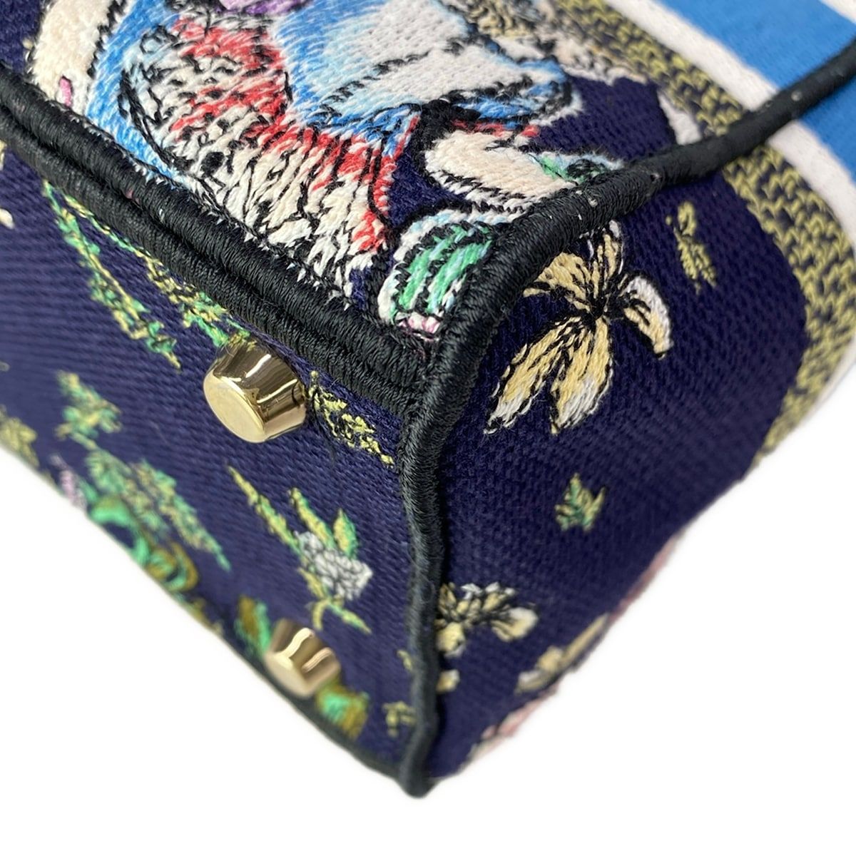 Dior Handbag Light Midi Dark Navy Blue Multi — view 9