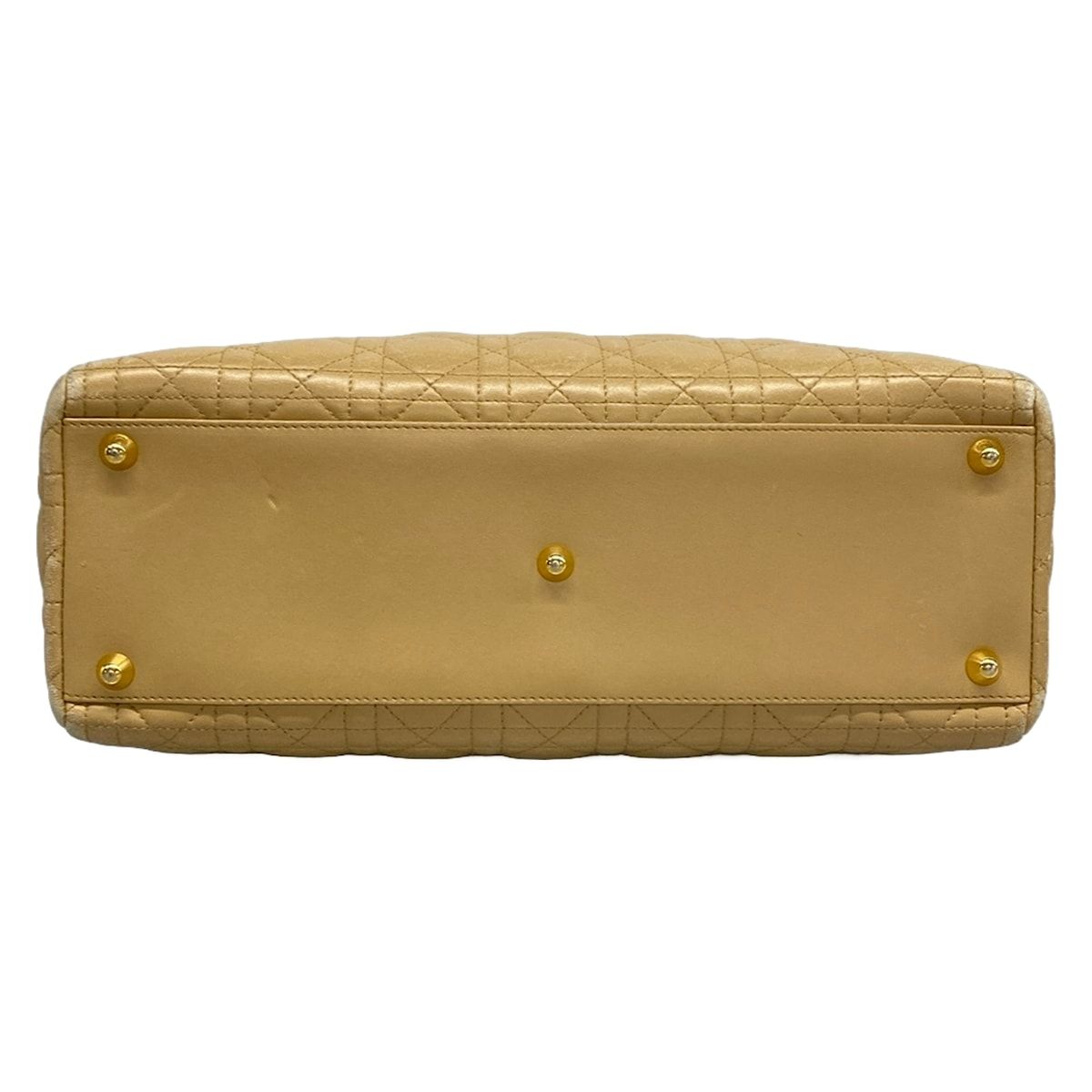 Dior Handbag Lady Large Bag Beige Gold Lambskin — view 5