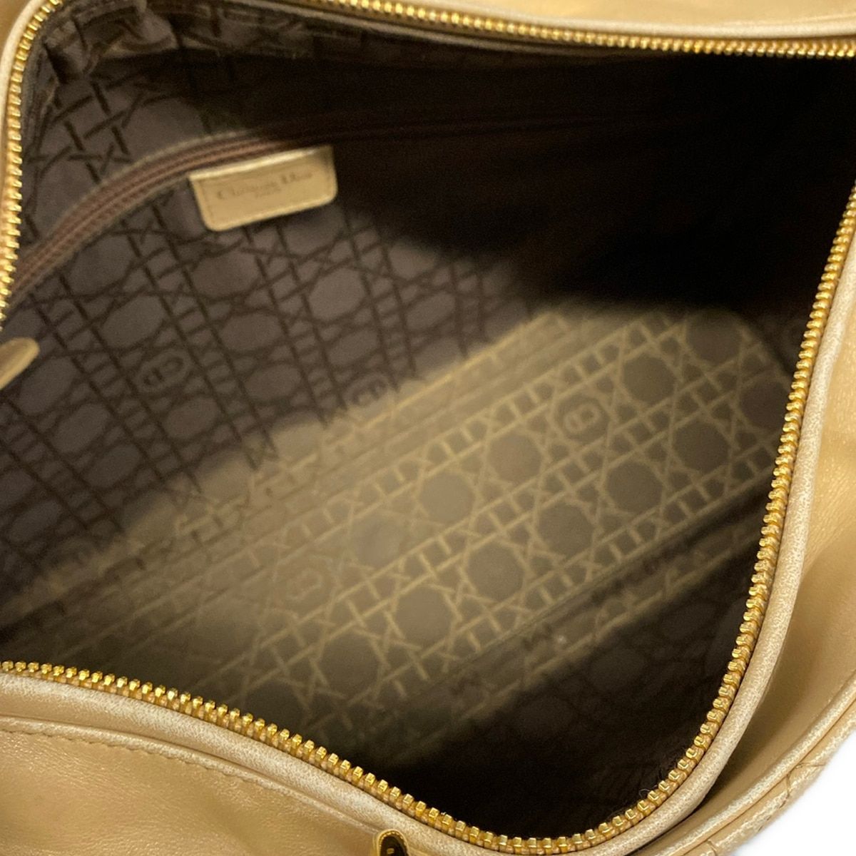 Dior Handbag Lady Large Bag Beige Gold Lambskin — view 7