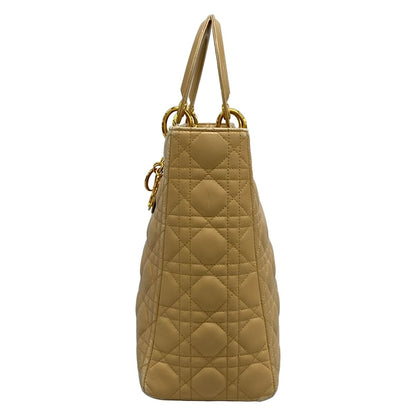 Dior Handbag Lady Large Bag Beige Gold Lambskin — view 4