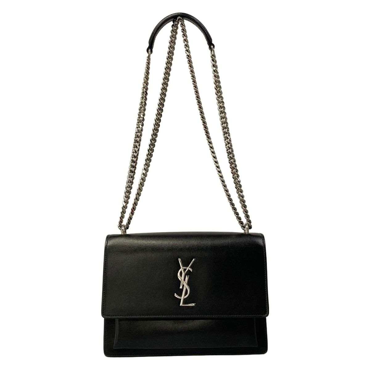 Saint Laurent Paris Shoulder Bag Sunset Black Chain Leather