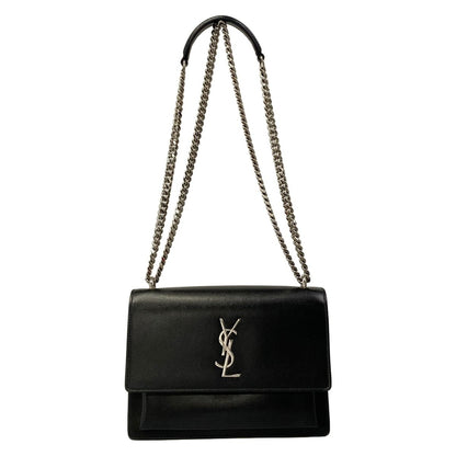 Saint Laurent Paris Shoulder Bag Sunset Black Chain Leather