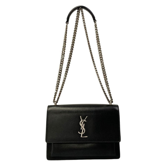 Saint Laurent Paris Shoulder Bag Sunset Black Chain Leather