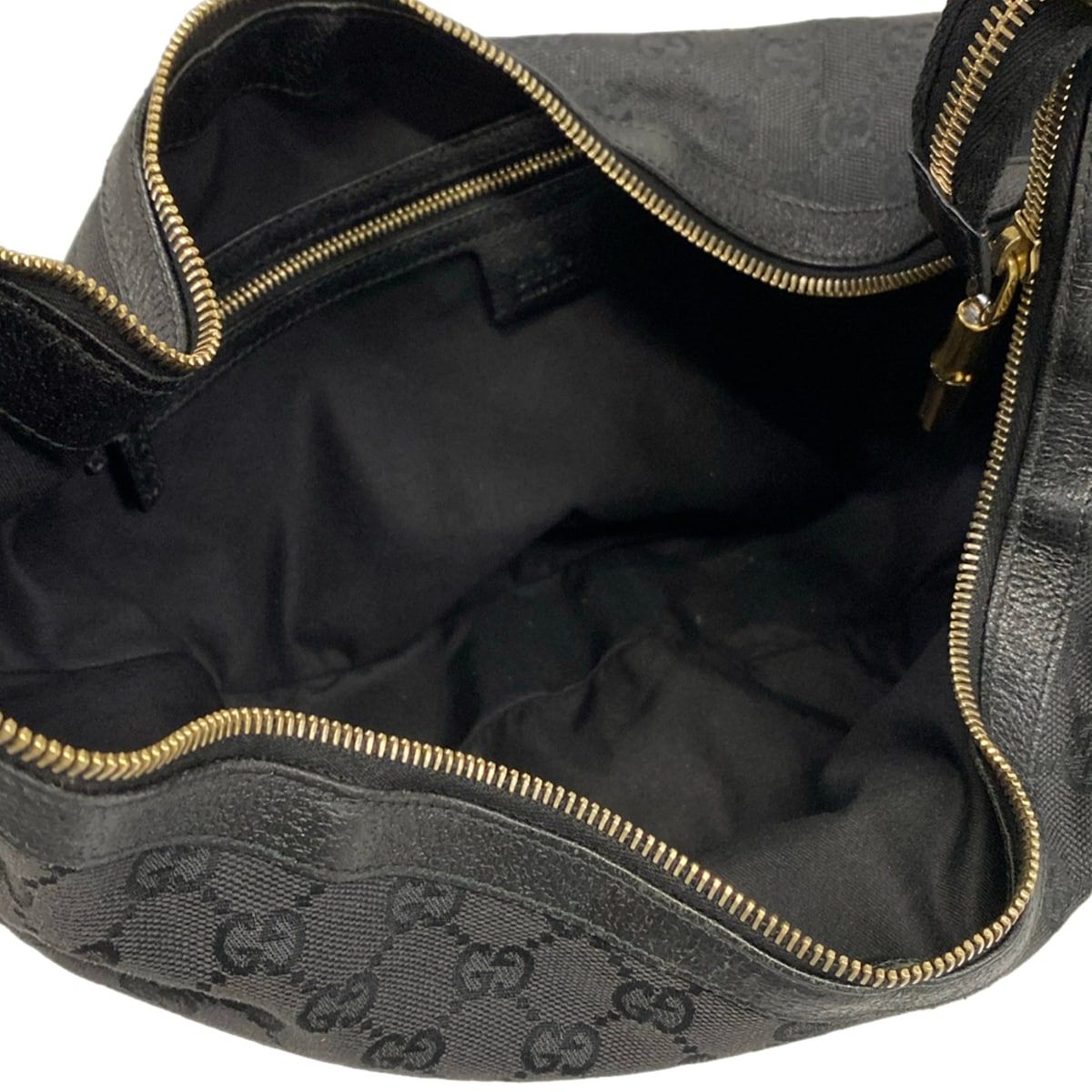 Gucci Shoulder Bag Bamboo Sherry GG Pattern Black Green Red Leather — view 7
