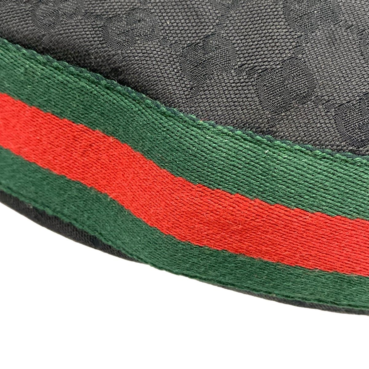 Gucci Shoulder Bag Bamboo Sherry GG Pattern Black Green Red Leather — view 6