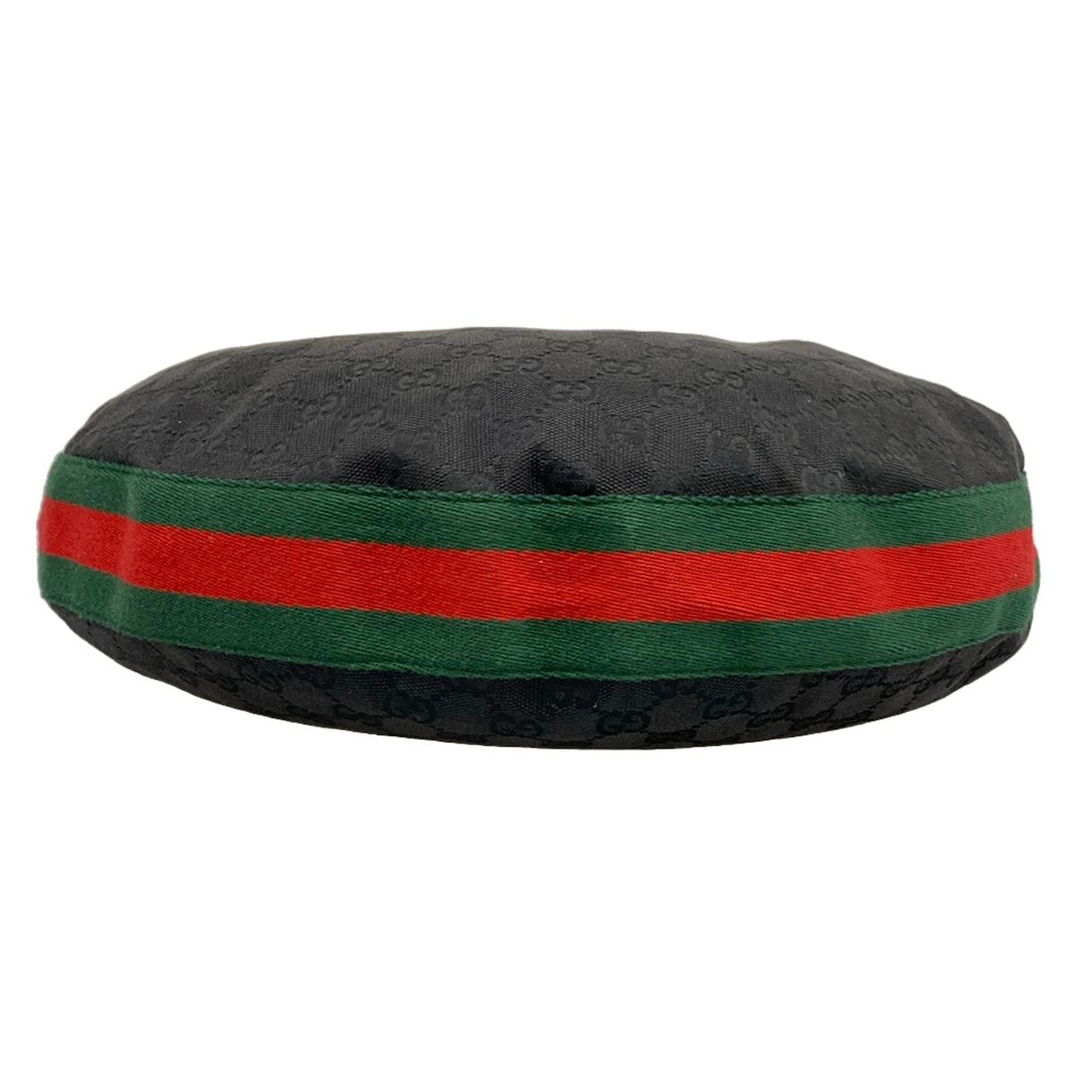 Gucci Shoulder Bag Bamboo Sherry GG Pattern Black Green Red Leather — view 5