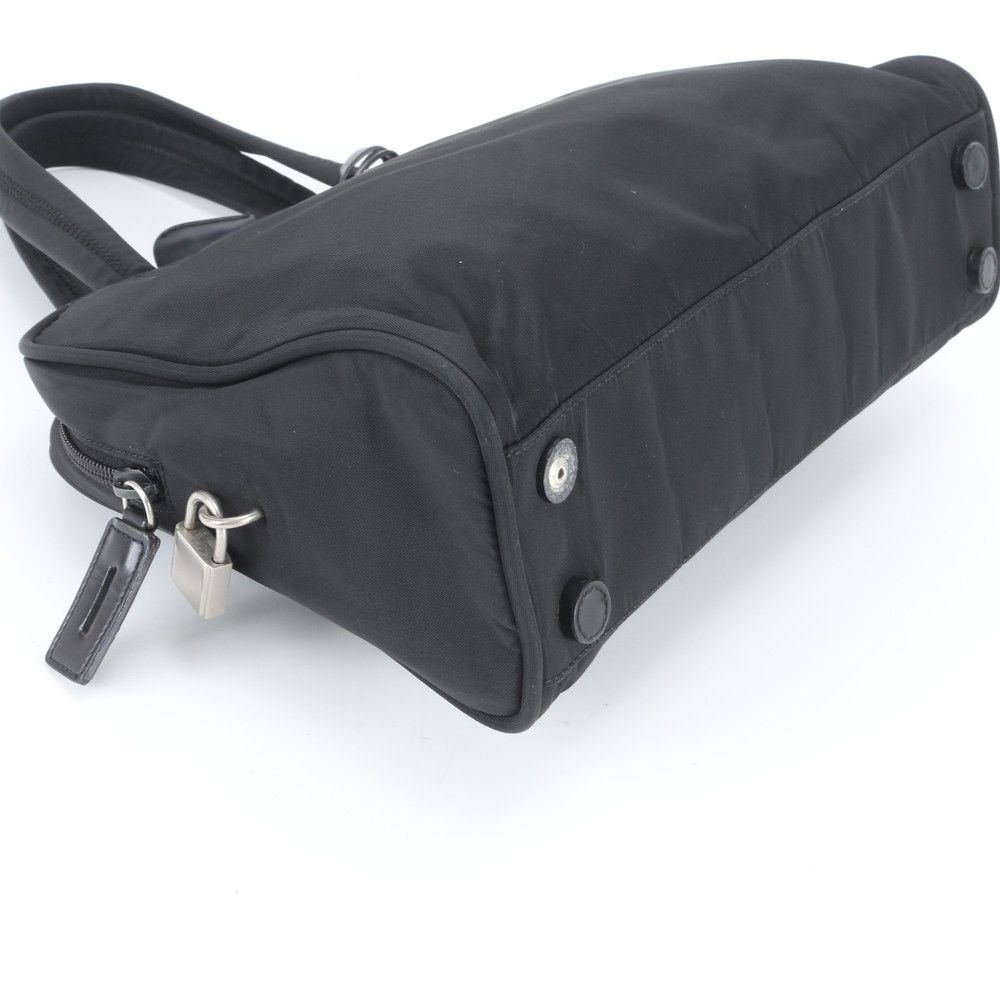 Prada Tessuto Nylon Triangle Logo Handbag Black — view 4