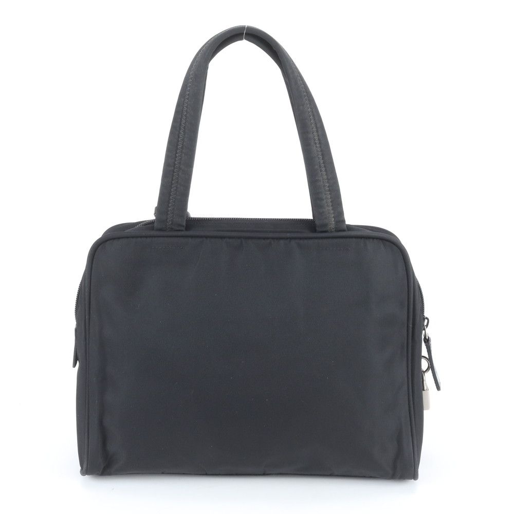 Prada Tessuto Nylon Triangle Logo Handbag Black — view 3
