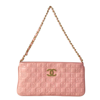 Chanel Shoulder Bag Icon Pink Chain Matt Togo Lambskin