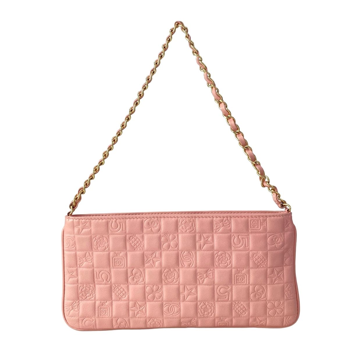 Chanel Shoulder Bag Icon Pink Chain Matt Togo Lambskin — view 3