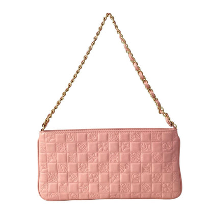 Chanel Shoulder Bag Icon Pink Chain Matt Togo Lambskin — view 3