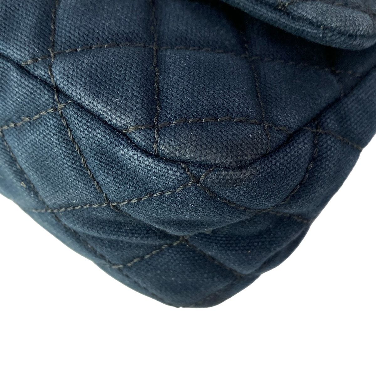 Chanel Shoulder Bag Quilted Cruise Line Dark Navy Chain Silver — view 7