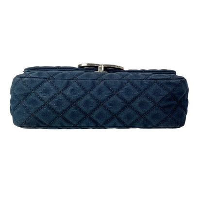 Chanel Shoulder Bag Quilted Cruise Line Dark Navy Chain Silver — view 5