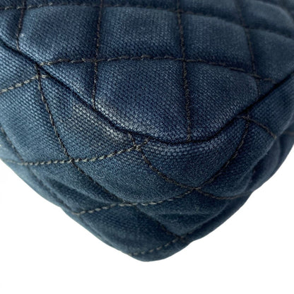 Chanel Shoulder Bag Quilted Cruise Line Dark Navy Chain Silver — view 9