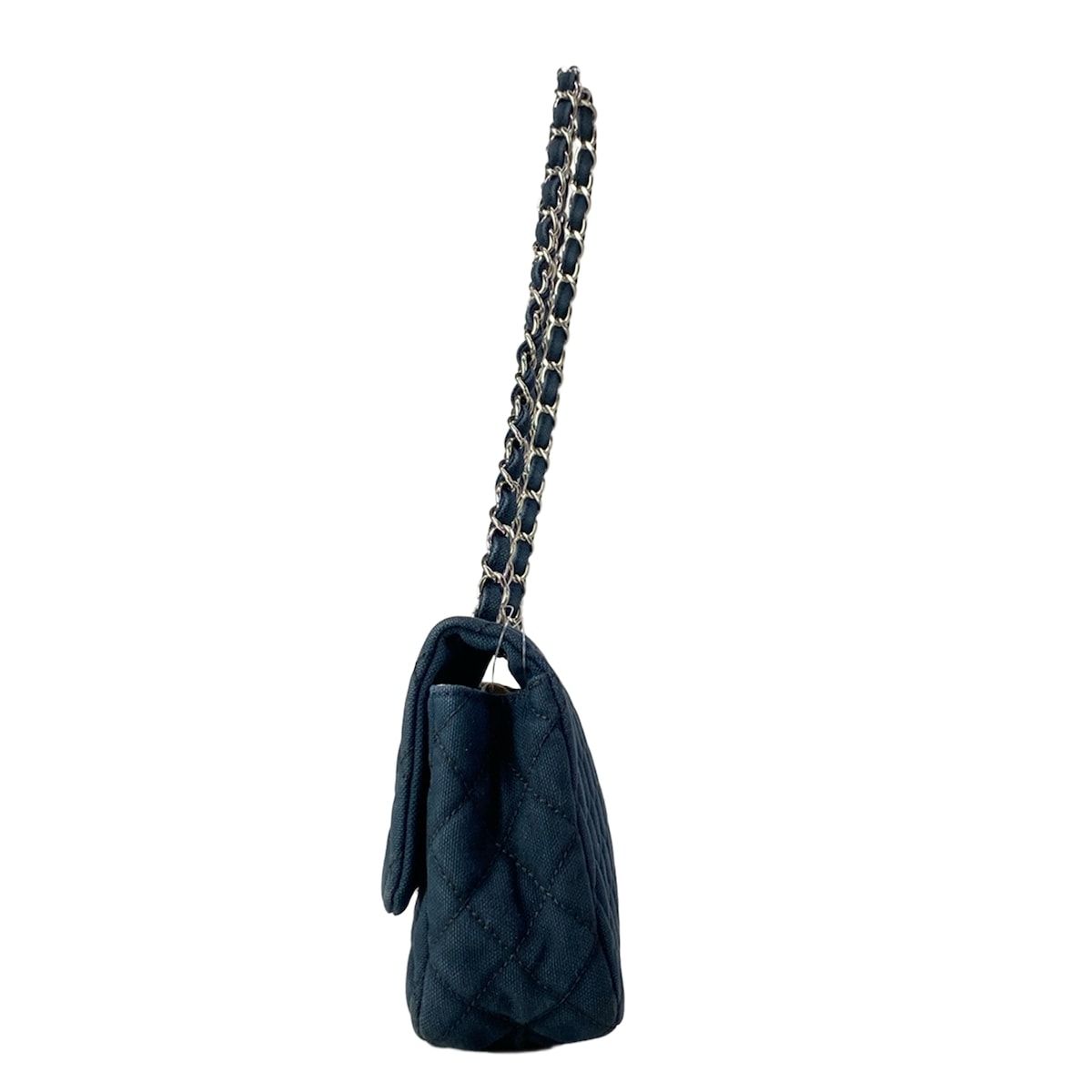 Chanel Shoulder Bag Quilted Cruise Line Dark Navy Chain Silver — view 4
