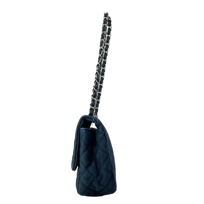 Chanel Shoulder Bag Quilted Cruise Line Dark Navy Chain Silver — view 4
