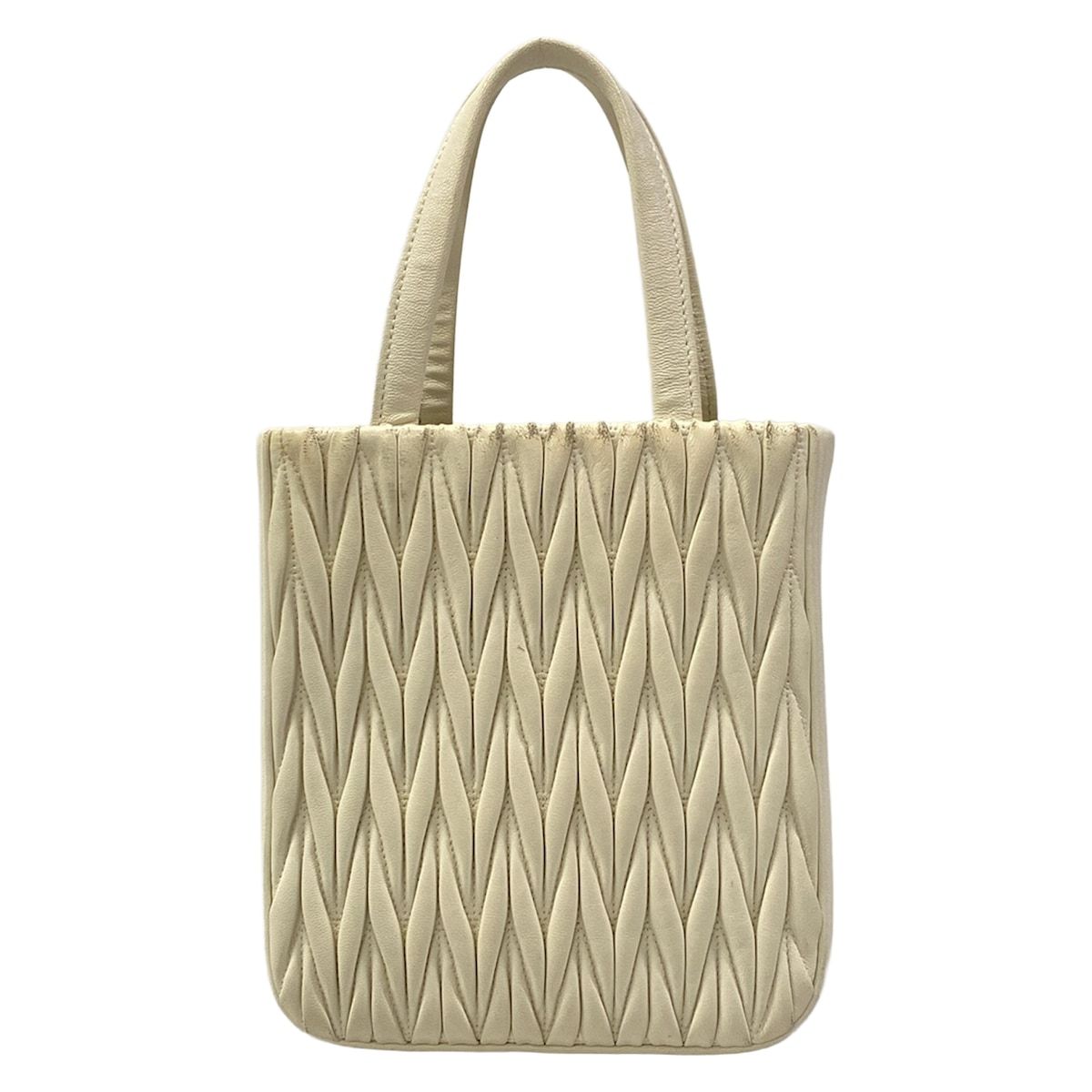 Miu Miu Tote Miu Crystal Matelasse White Leather — view 3