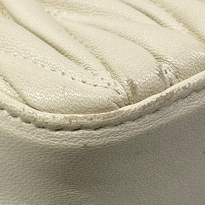 Miu Miu Tote Miu Crystal Matelasse White Leather — view 6