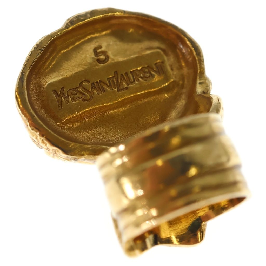 Saint Laurent Yves Artie Oval Ring Gold Blue — view 5