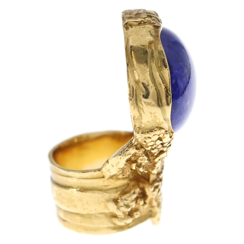 Saint Laurent Yves Artie Oval Ring Gold Blue — view 3