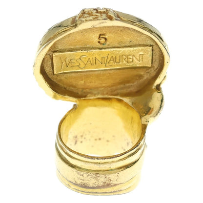 Saint Laurent Yves Artie Oval Ring Gold Brown — view 2