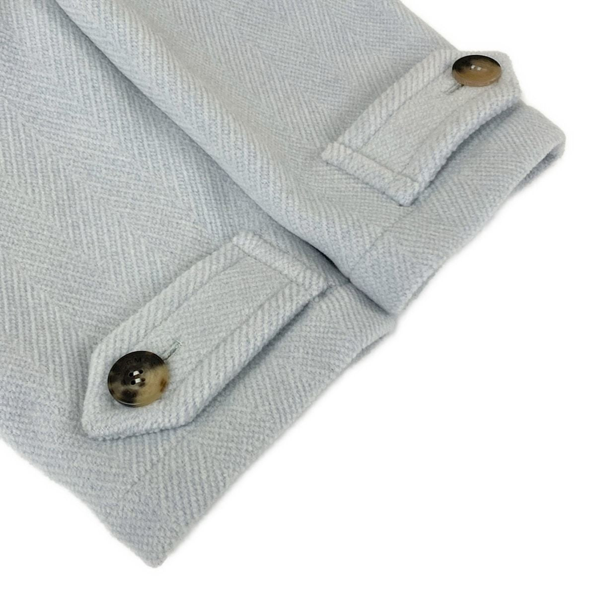 Hermes Coat 34 S Light Blue Long Sleeve Short Length Autumn Winter Wool — view 6