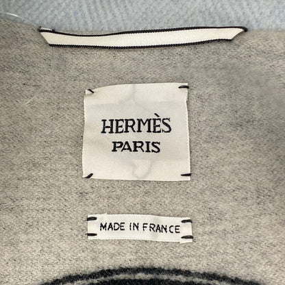 Hermes Coat 34 S Light Blue Long Sleeve Short Length Autumn Winter Wool — view 3