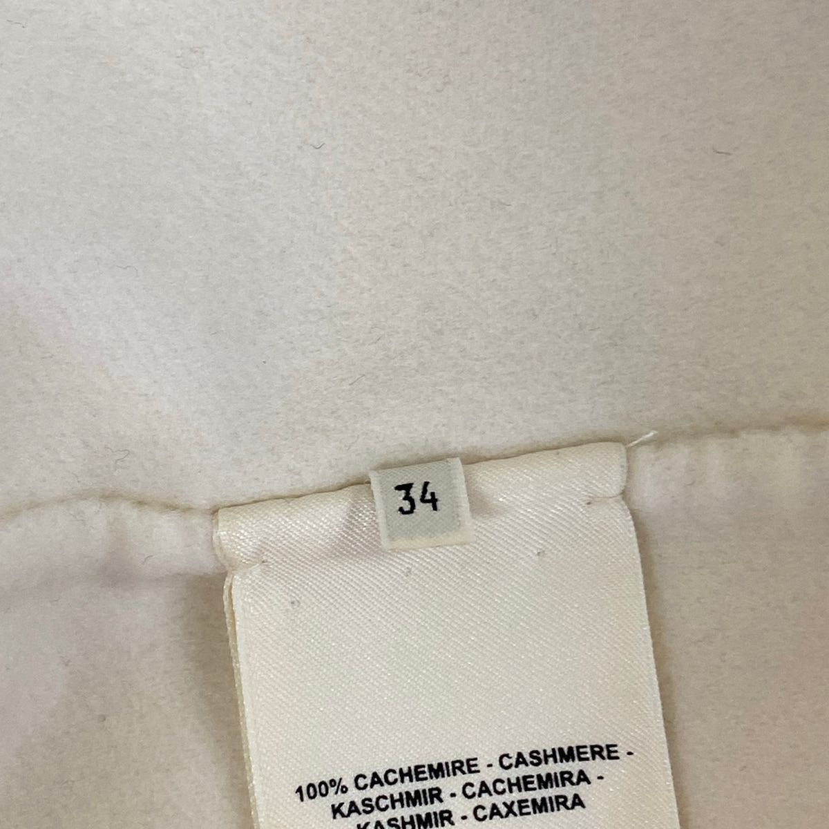 Hermes Coat 34 S Ivory Short Length Medle Button Autumn Cashmere — view 4