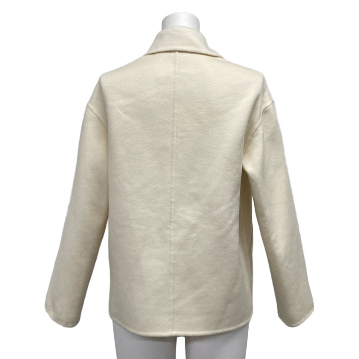 Hermes Coat 34 S Ivory Short Length Medle Button Autumn Cashmere — view 2