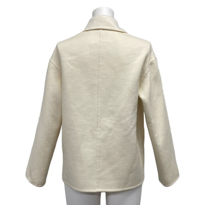 Hermes Coat 34 S Ivory Short Length Medle Button Autumn Cashmere — view 2