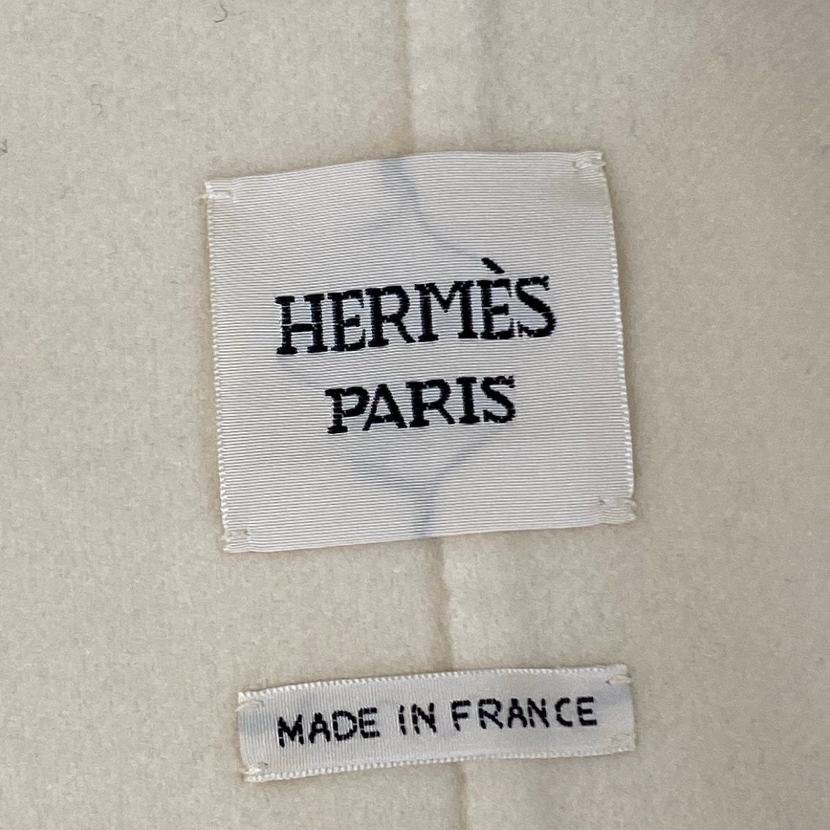Hermes Coat 34 S Ivory Short Length Medle Button Autumn Cashmere — view 3