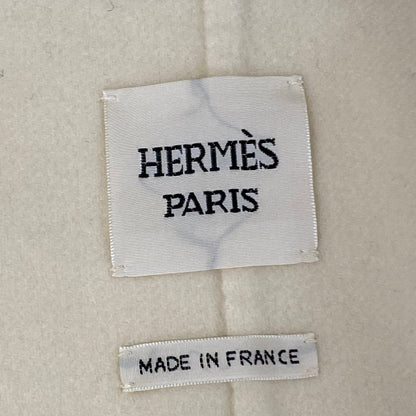 Hermes Coat 34 S Ivory Short Length Medle Button Autumn Cashmere — view 3