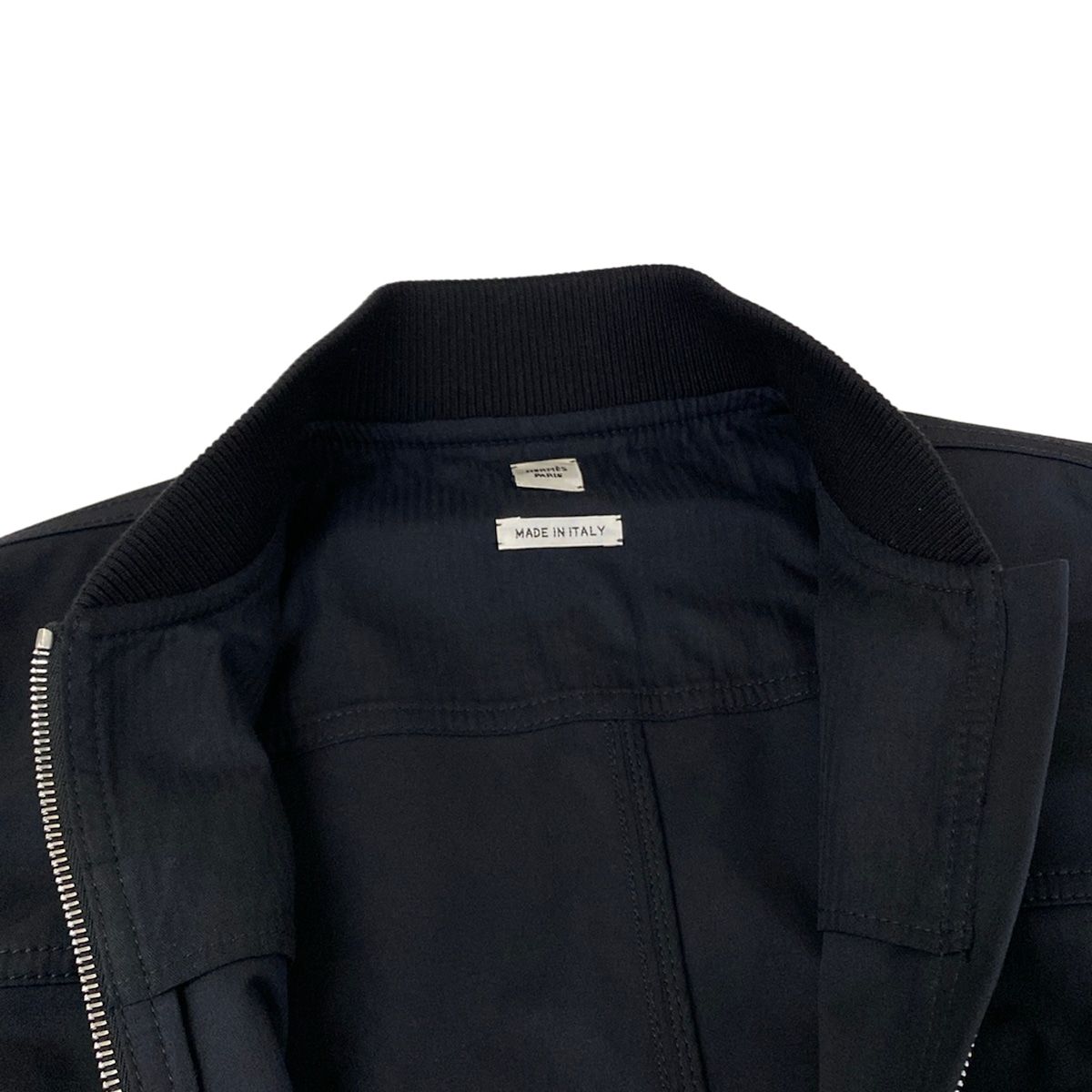 Hermes Vest 36 S Black Long Length Quilted Zip Up Cotton — view 8