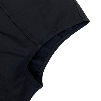 Hermes Vest 36 S Black Long Length Quilted Zip Up Cotton — view 6