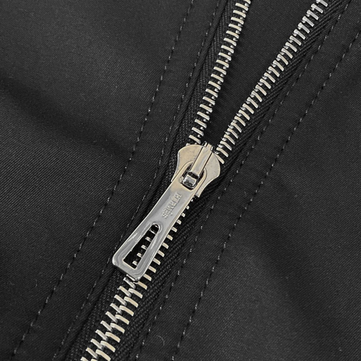 Hermes Vest 36 S Black Long Length Quilted Zip Up Cotton — view 9