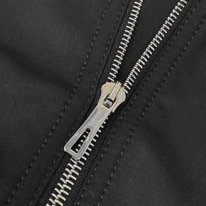 Hermes Vest 36 S Black Long Length Quilted Zip Up Cotton — view 9