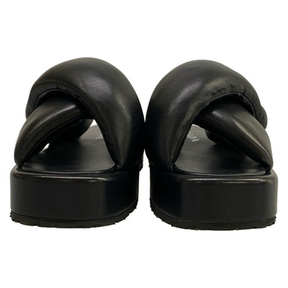 Prada Sandals 39 Black Cross Platform Leather — view 5