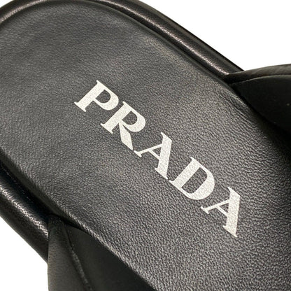 Prada Sandals 39 Black Cross Platform Leather — view 9