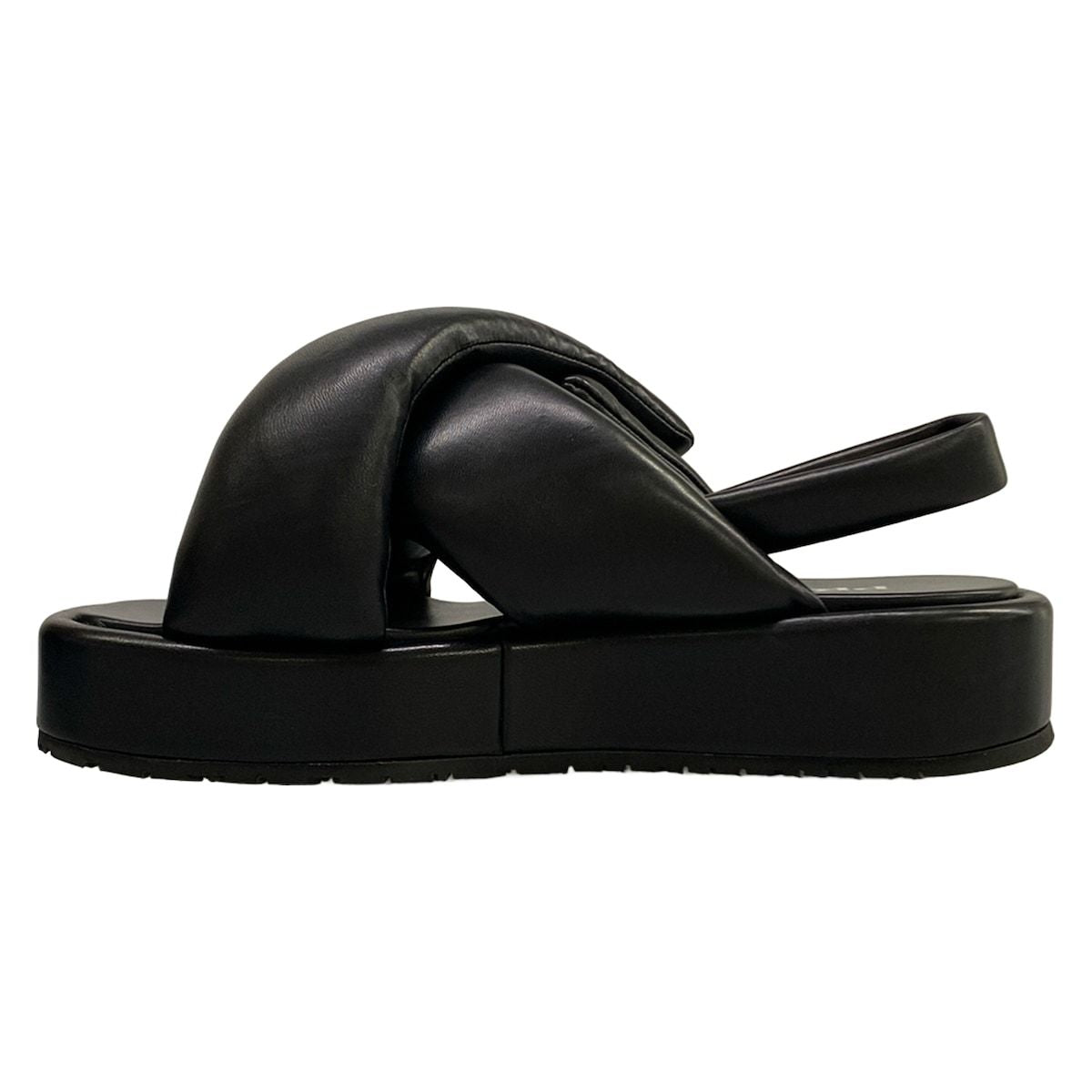 Prada Sandals 39 Black Cross Platform Leather — view 3