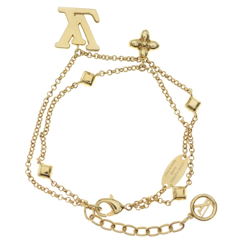Louis Vuitton Bracelet LV Logo Charm Gold — view 2