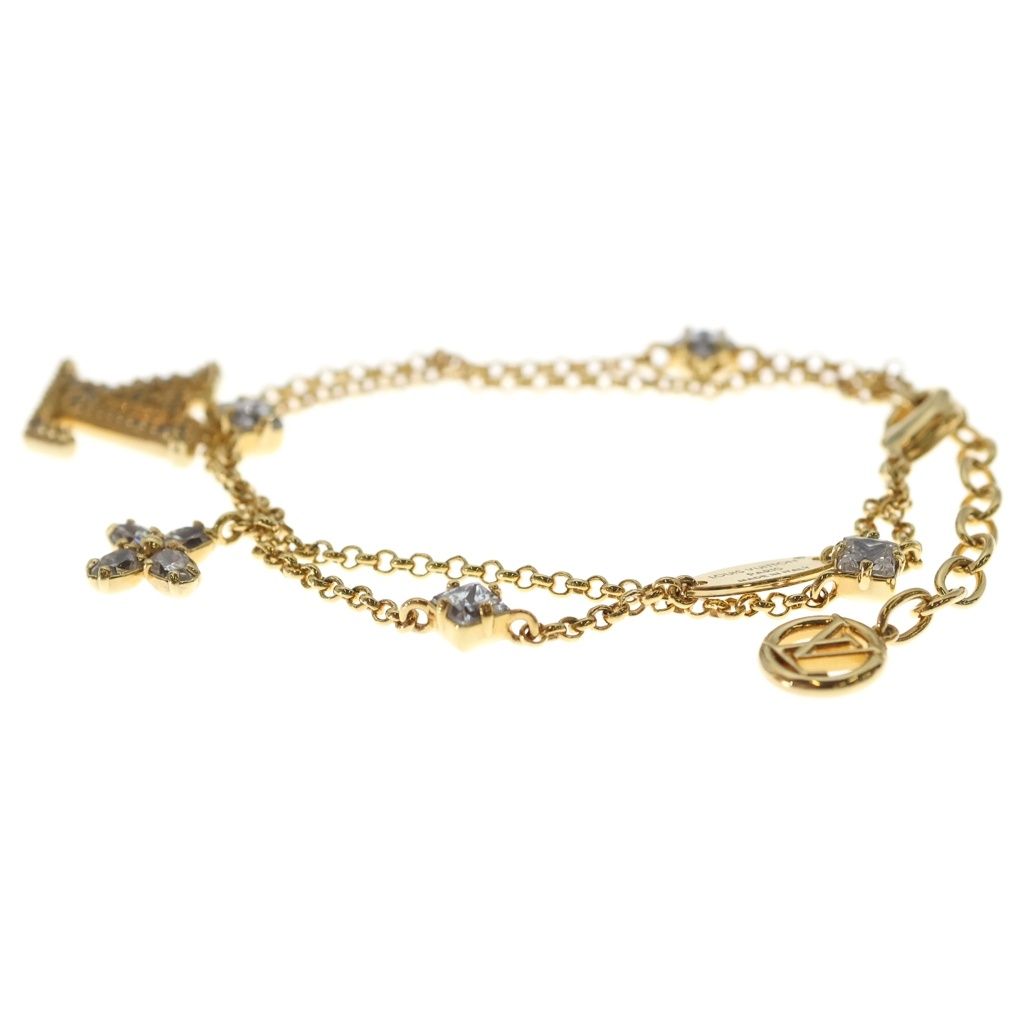 Louis Vuitton Bracelet LV Logo Charm Gold — view 4