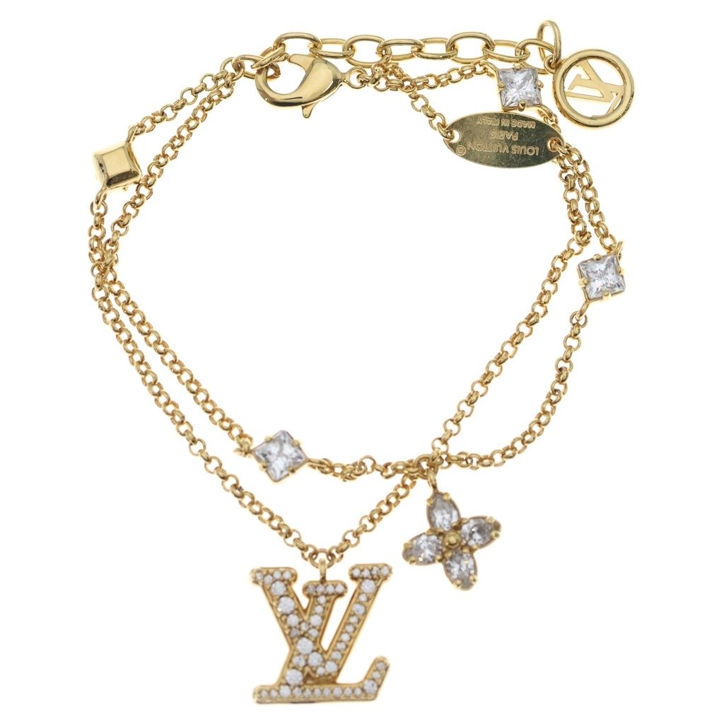Louis Vuitton Bracelet LV Logo Charm Gold