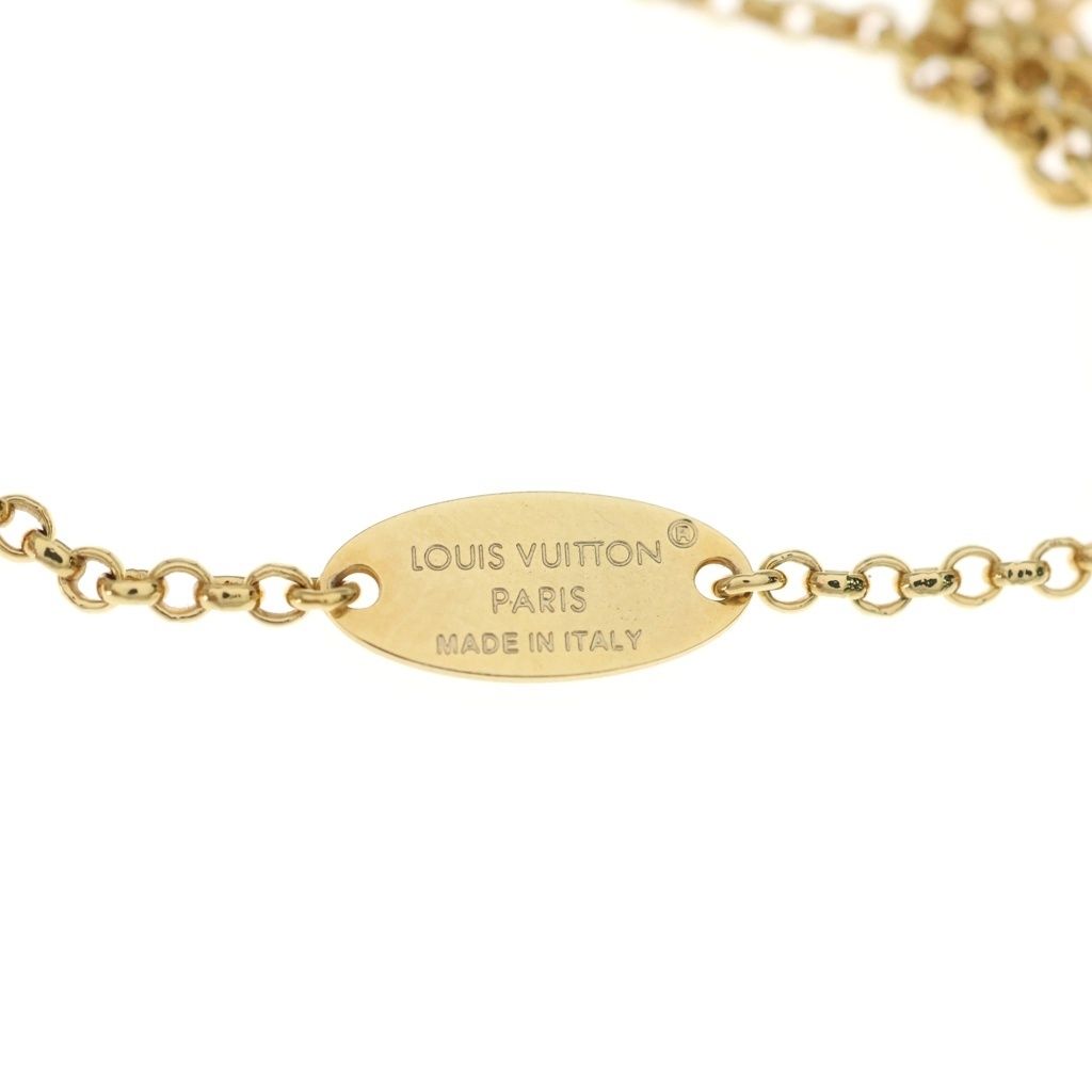 Louis Vuitton Bracelet LV Logo Charm Gold — view 5