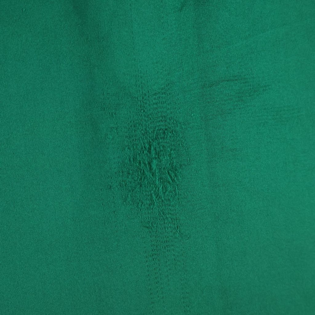 Gucci Silk Rhinestone Logo Print Short Sleeve Football T-Shirt Green — view 5