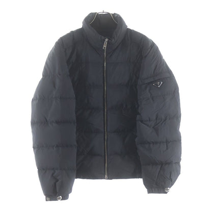 Prada Re-Nylon Triangle Logo Plate Nylon Down Jacket Black