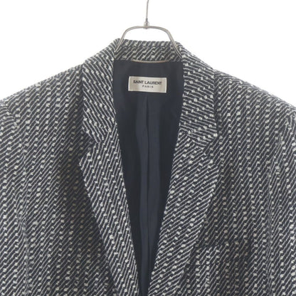 Saint Laurent Paris Wool Tailored Jacket Black — view 3