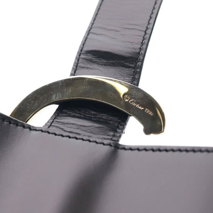 Cartier Panthere Shoulder Bag Black Leather Gold — view 6