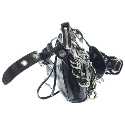 Balenciaga le Cagole XS Earrings Shoulder Bag Black Leather Silver — view 3