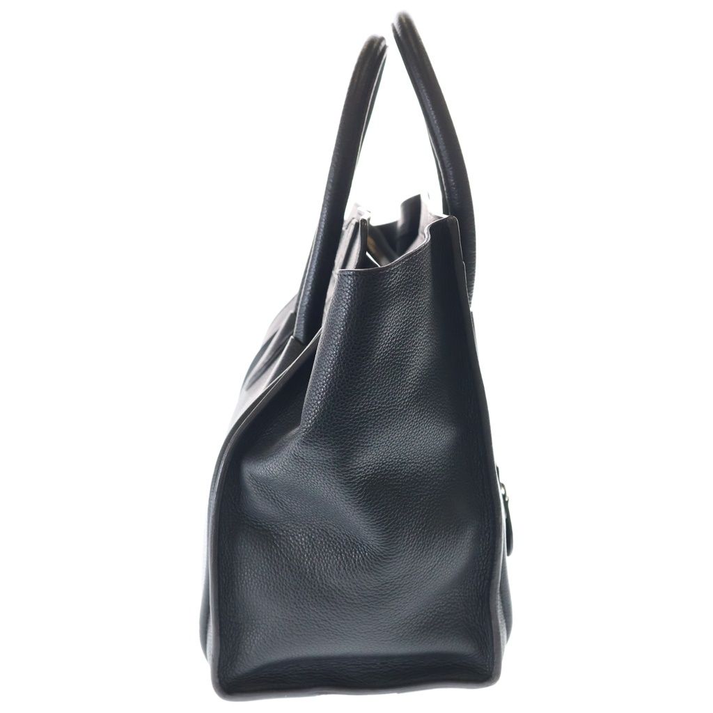 Celine Luggage Mini Handbag Black Leather Silver — view 3